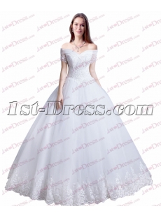 Princess White Off Shoulder Quince Gown Dress