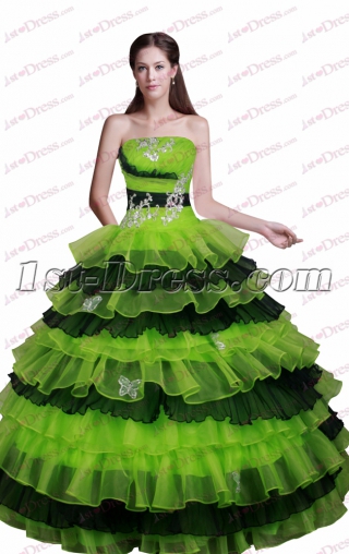 Lovely Black and Green Quinceanera Dress for 2017