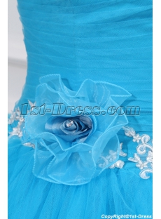 Charming Blue Festa de Quinze Anos Dress with One Shoulder
