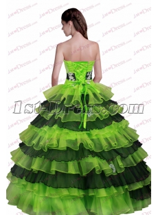 Lovely Black and Green Quinceanera Dress for 2017