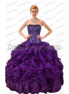 Pretty Purple Ruffled Quinceanera Dresses 2017