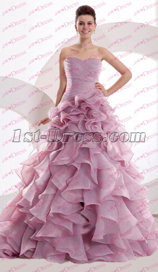 Beautiful Lilac Ruffles Celebrity Dress 2016
