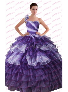 Charming Purple and Lilac One Shoulder Quinceanera Gown 2017