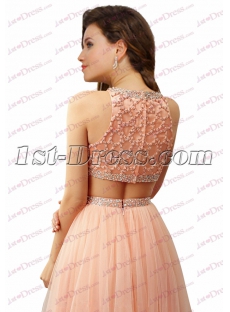 Pretty 2 Pieces Coral Prom Dress 2016