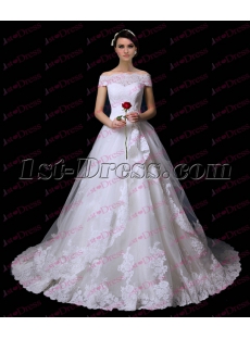 Pretty Off Shoulder Princess Lace Wedding Dress 2017