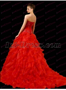 Pretty Red Ruffles 2017 Bridal Gown