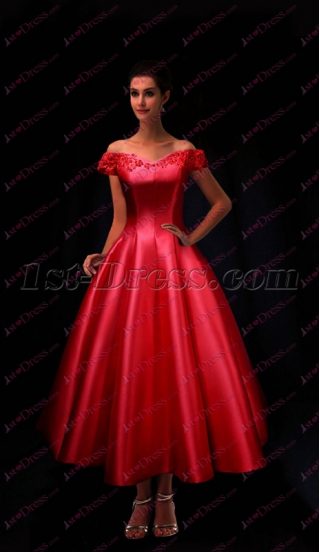 Elegant Red Tea Length Short Brial Gown 2018 