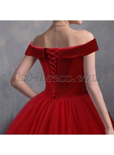 2018 Red Off Shoulder Sweet 15 Party Dress