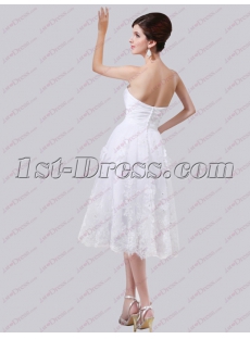 Elegant Sweetheart Lace Knee Short Wedding Dress 2018