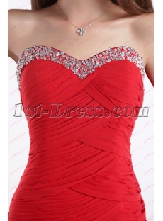 Romantic Red Ruffles Ankle Length Prom Dress for 2019