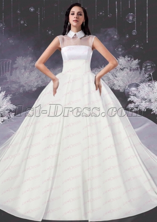 New Modset Ball Gown Bridal Dress with High Neckline