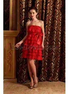 2020 Lovely Red Tiered Homecoming Dress
