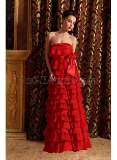 Beautiful Red Tiered Formal Evening Dress 2020