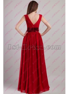 New Simple Dark Red Long Chiffon Homecoming Dress