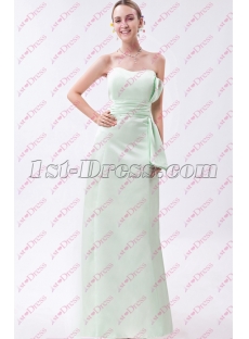 Simple Strapless Sage Full Length Bridesmaid Gown for 2020